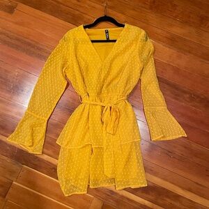Chic Mustard Long Sleeve Dress